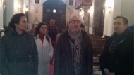 Los actores Ana Milán y Fernando Guillén Cuervo visitan la iglesia de la Aurora Los actores Ana Milán y Fernando Guillén Cuervo visitan la iglesia de la Aurora