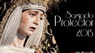Un primer plano de estudio de La Consolación, motivo del cartel “Sagrado Protector” Un primer plano de estudio de La Consolación, motivo del cartel “Sagrado Protector”