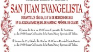 Guadix: El 14 de febrero comienza el triduo en honor a San Juan Evangelista
