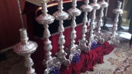El Despojado muestra los primeros candelabros del futuro palio de la Virgen del Dulce Nombre El Despojado muestra los primeros candelabros del futuro palio de la Virgen del Dulce Nombre