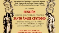 San Agustín celebrará hoy la Función al Santo Ángel Custodio, titular de la hermandad San Agustín celebrará hoy la Función al Santo Ángel Custodio, titular de la hermandad