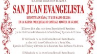 La hermandad de San Juan Evangelista de Guadix celebra sus cultos