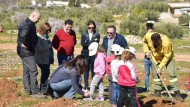 Escolares de cinco años de Pinos Puente realizan una plantación de 200 árboles