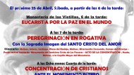 Acto por la paz y contra la persecución de los cristianos en el Convento de los Ángeles el sábado